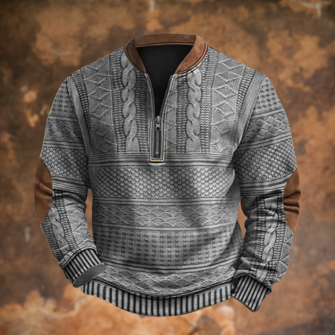 Gilbert | Men's Vintage Cable Knit Half-Zip Sweater