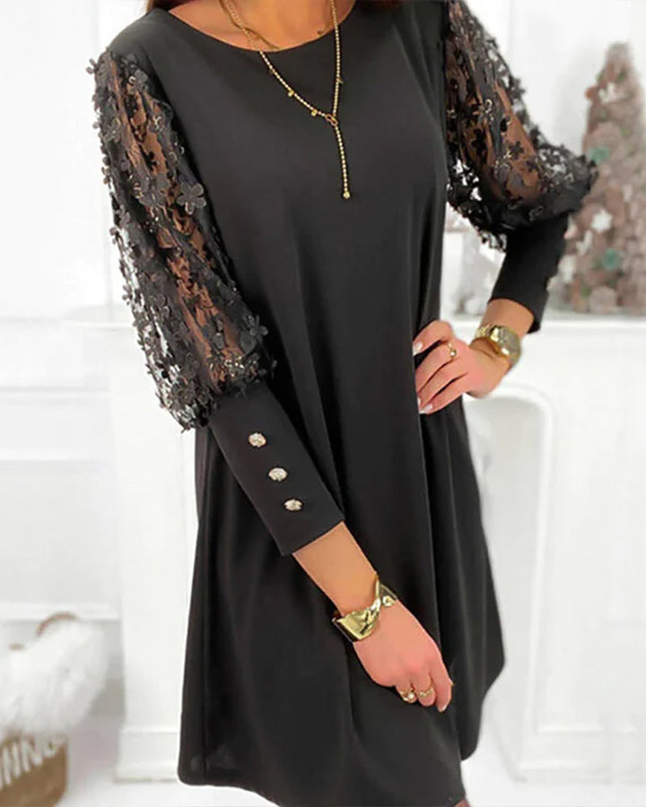 Celeste | Women's Lace Sheer Sleeve Mini Dress