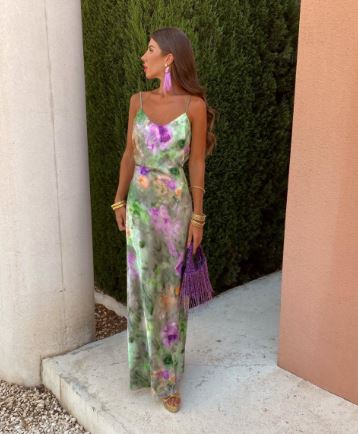 Ava | Women's Halo Dye Print Maxi Dress with Detachable Scarf