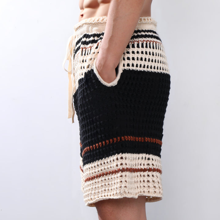 Cain | Men's Stylish Crochet Knit Beach Shorts