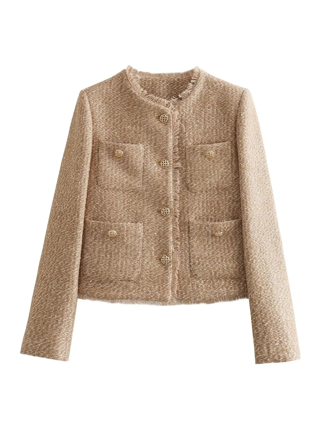 Blythe | Women's Tailored Fringed Tweed Jacket