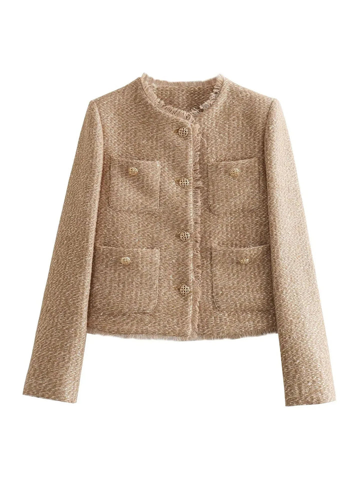 Blythe | Women's Tailored Fringed Tweed Jacket