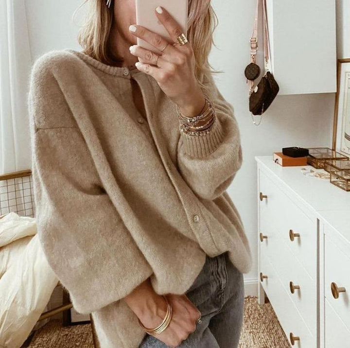 Alodia | Women's Cozy Oversized Lantern Sleeve Cardigan