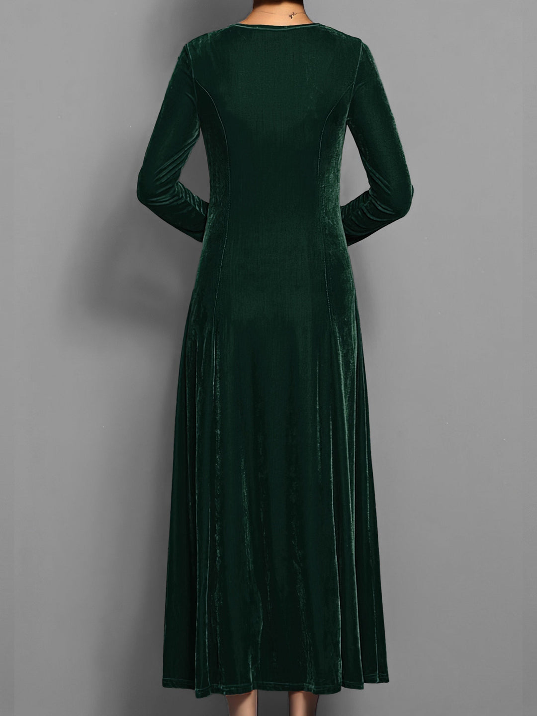 Valerie | Women's Elegant Long Sleeve Velvet Maxi Dress