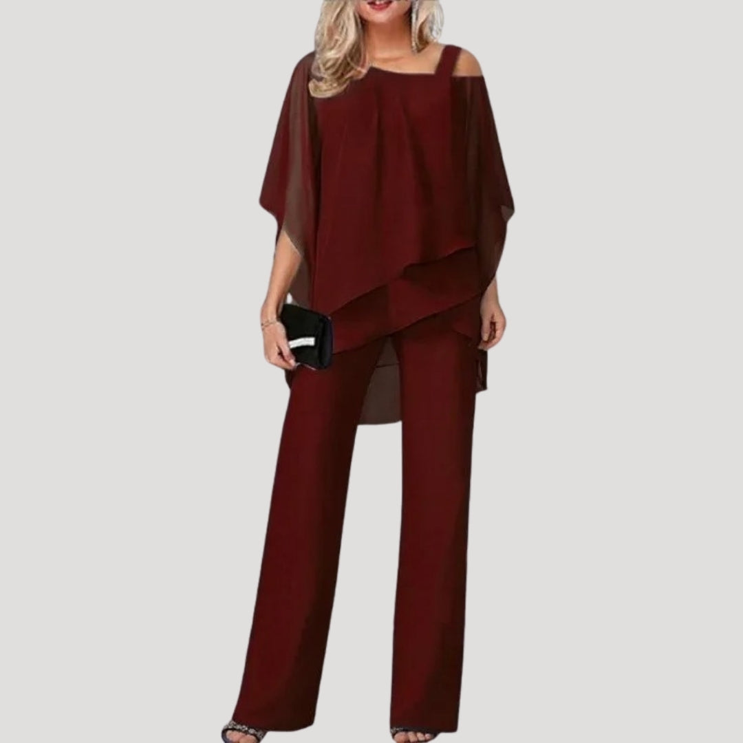 Pacey | Women's Chiffon Two Piece Trouser Suit