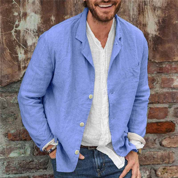 Noah | Men's Breathable Botton-Up Linen Blazer