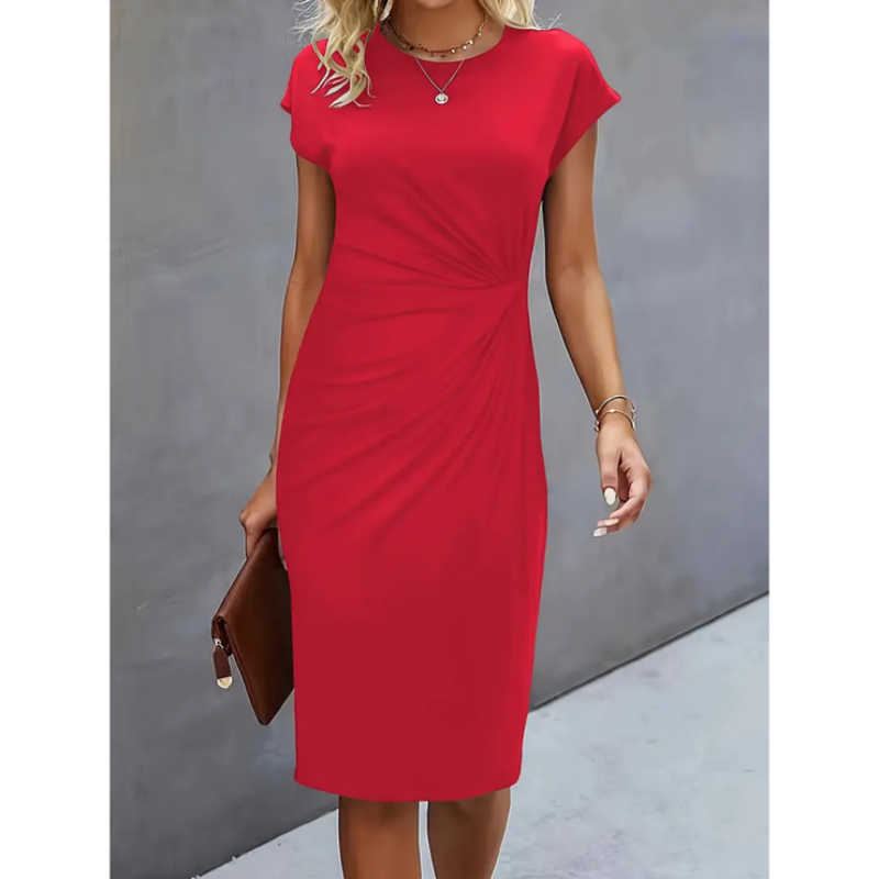 Celeste | Women's Formal Ruched Waist Bodycon Midi Dress