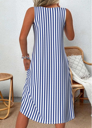 Marina | Women's Chic Stripe Sleeveless Summer Dress