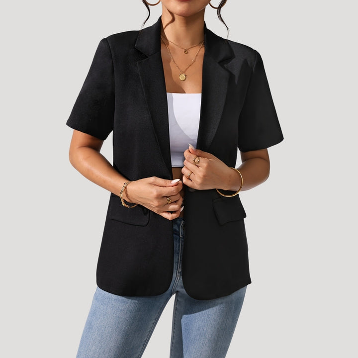 Tanya | Women's Tailored Fit Short Sleeve Black Blazer