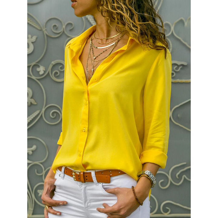 Aubrey | Women's Flowy Long-Sleeve Chiffon Blouse
