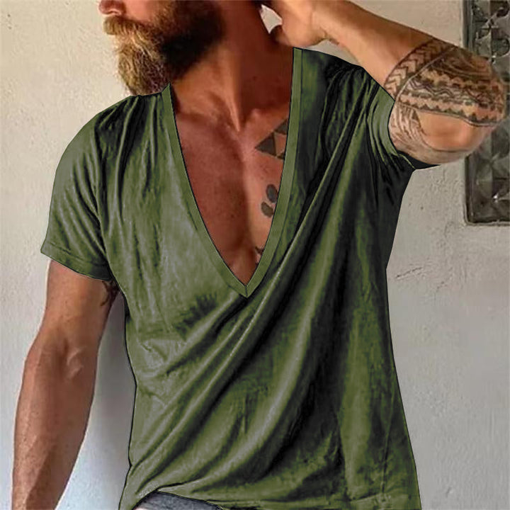 Gary | Men's Casual Deep V-Neck T-Shirt