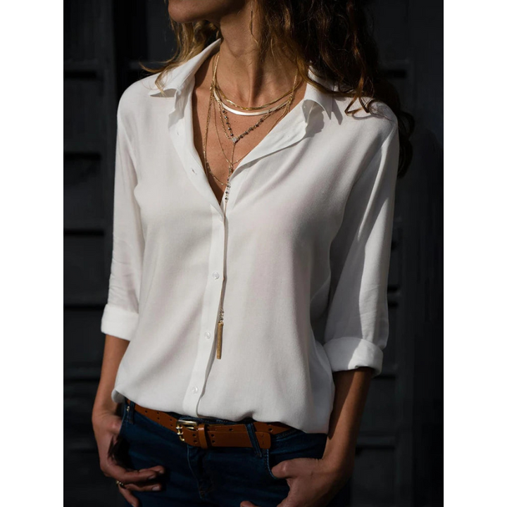 Aubrey | Women's Flowy Long-Sleeve Chiffon Blouse