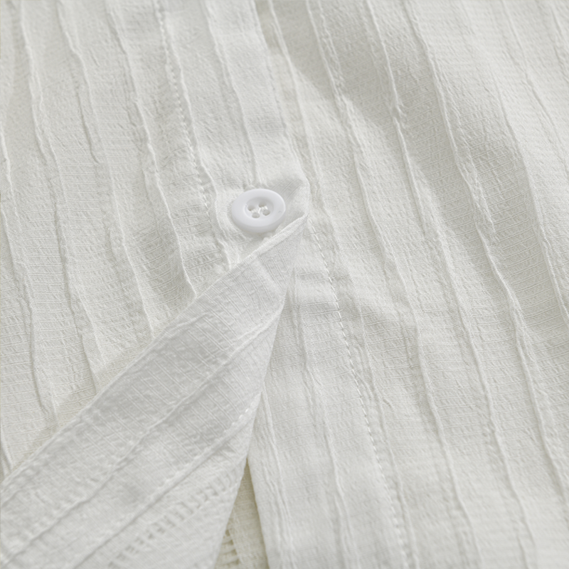 Linus |  Men's Modern Ribbed Slim-Fit Linen Shirt