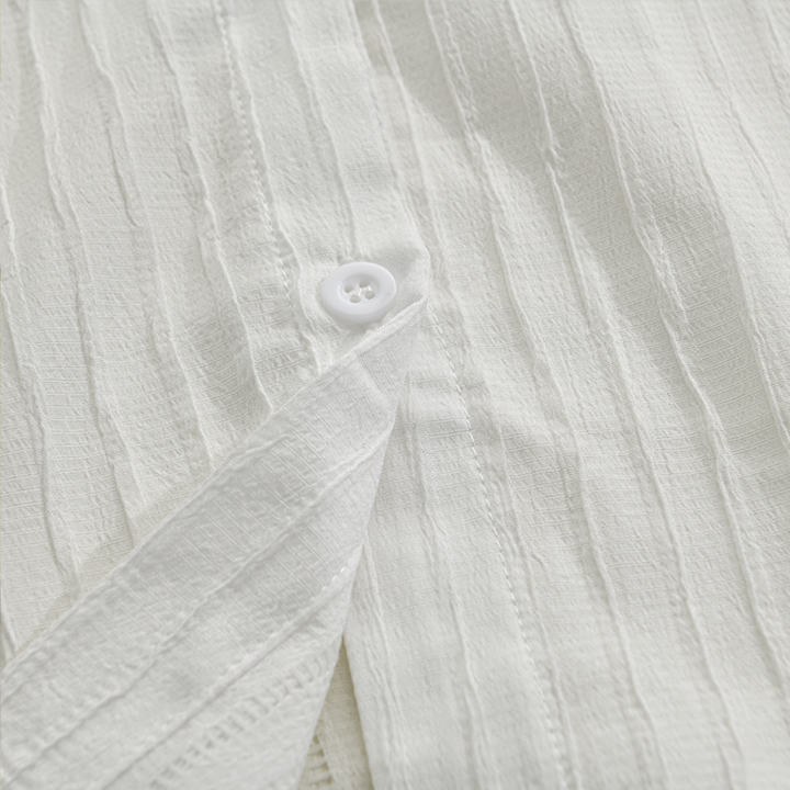 Linus |  Men's Modern Ribbed Slim-Fit Linen Shirt