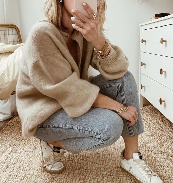 Alodia | Women's Cozy Oversized Lantern Sleeve Cardigan
