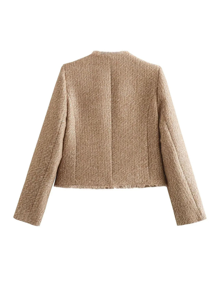Blythe | Women's Tailored Fringed Tweed Jacket