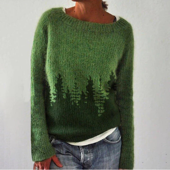 Holly | Women's Graphic Print Pullover Sweater