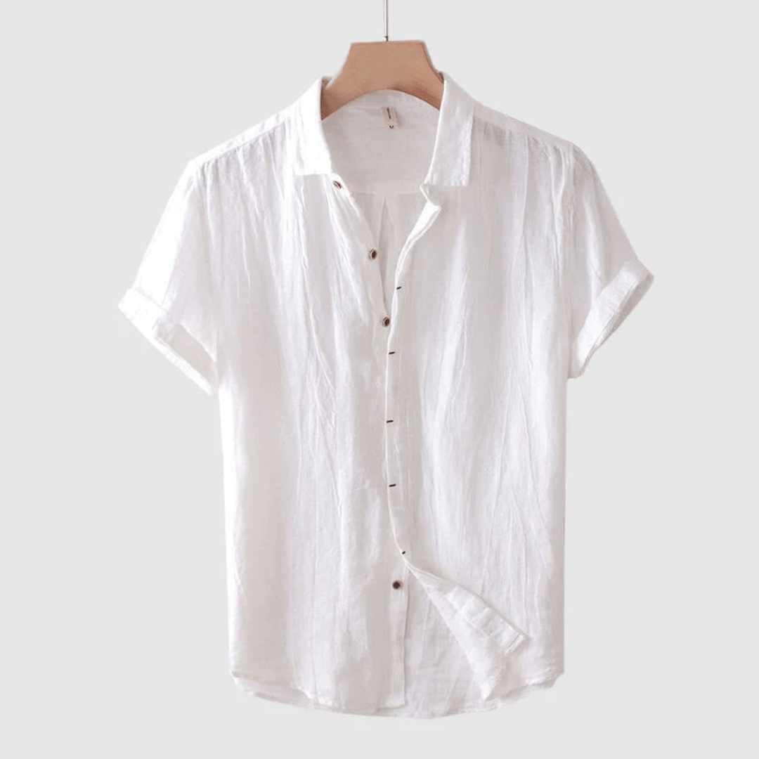 Devon | Men’s Linen Short Sleeve Button Up Shirt Relaxed Fit