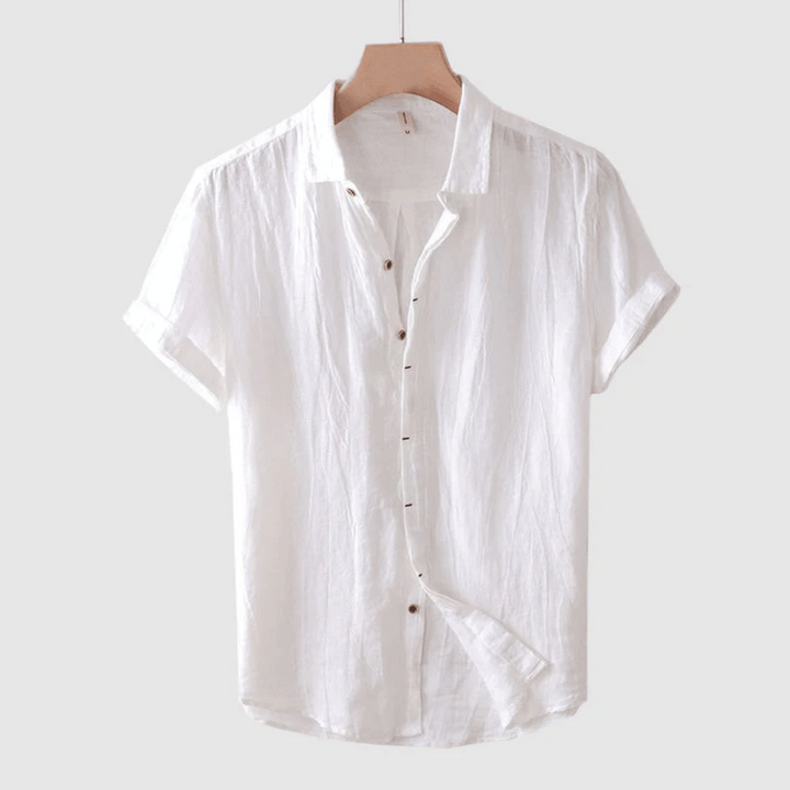 Devon | Men’s Linen Short Sleeve Button Up Shirt Relaxed Fit