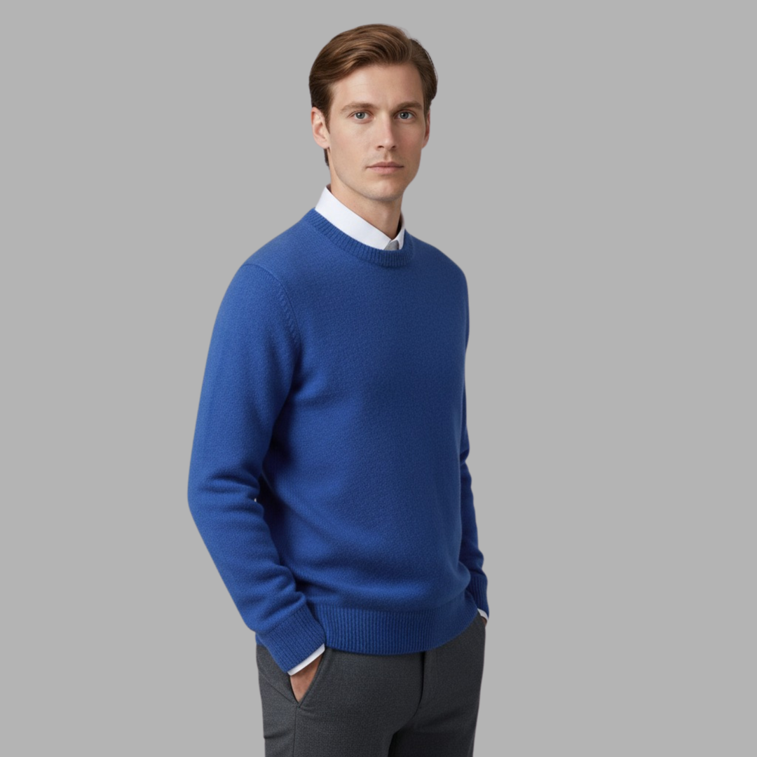 Dexter| Men's Classic Ribbed Crewneck Cashmire Sweater
