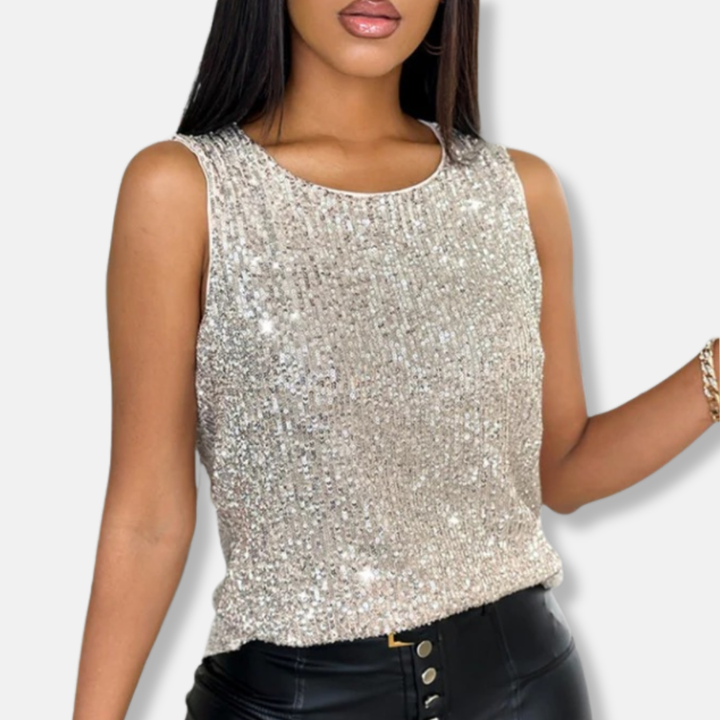 Crystal | Women's Sparkling Sequin Sleeveless Top