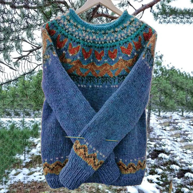 Tamara | Women's Vintage Geometric Knit Sweater