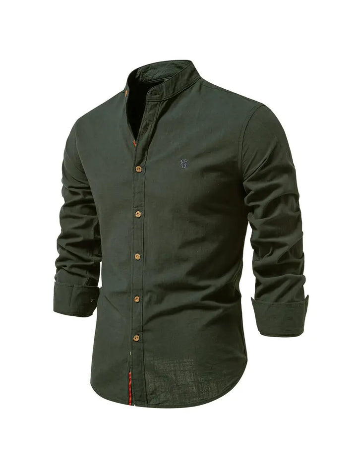 Henry | Men's Mandarin Collar Button-Down Shirt