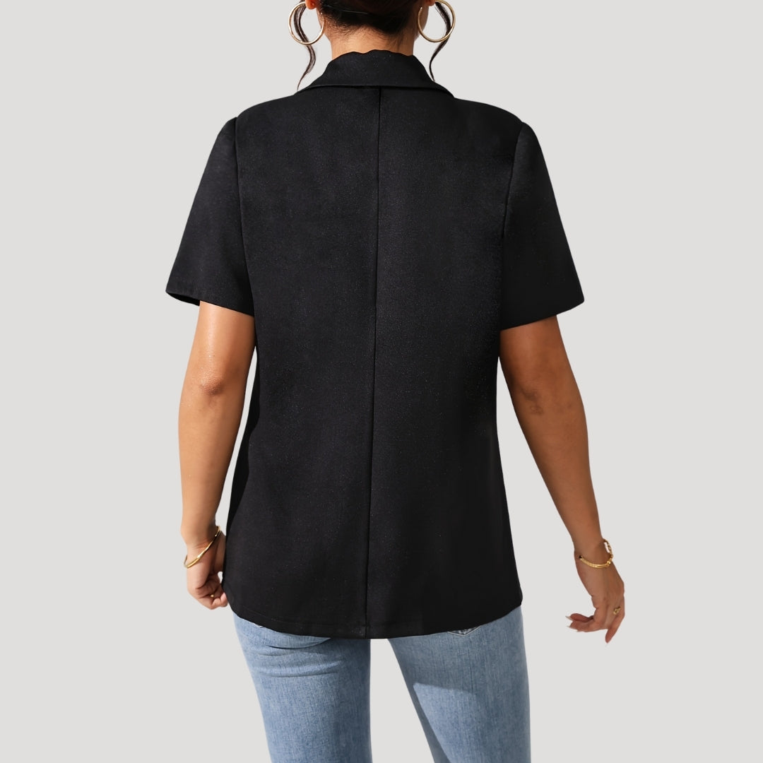 Tanya | Women's Tailored Fit Short Sleeve Black Blazer