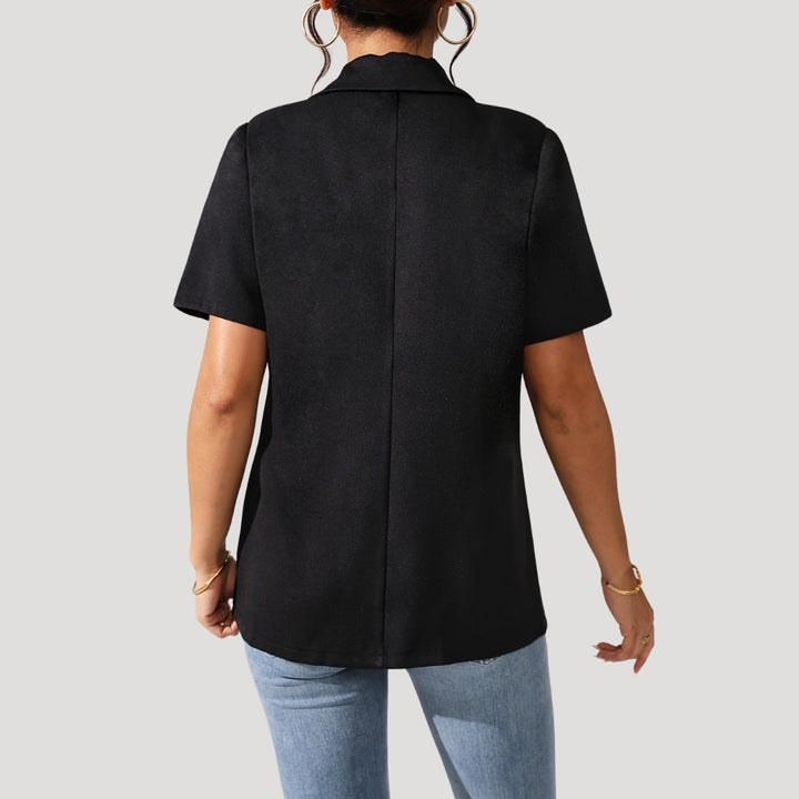 Tanya | Women's Tailored Fit Short Sleeve Black Blazer