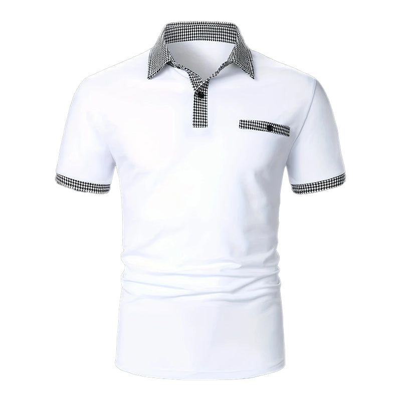 Alvin | Men's Sporty Checkered Detail Polo Shirt