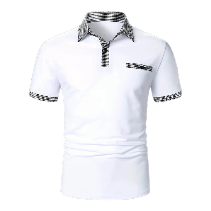 Alvin | Men's Sporty Checkered Detail Polo Shirt