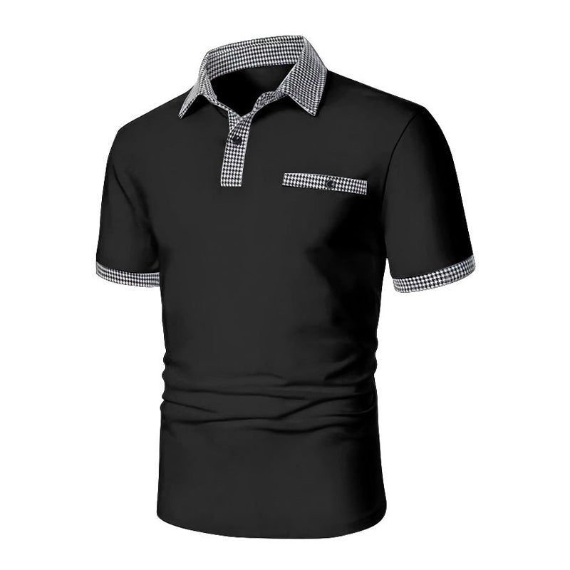 Alvin | Men's Sporty Checkered Detail Polo Shirt