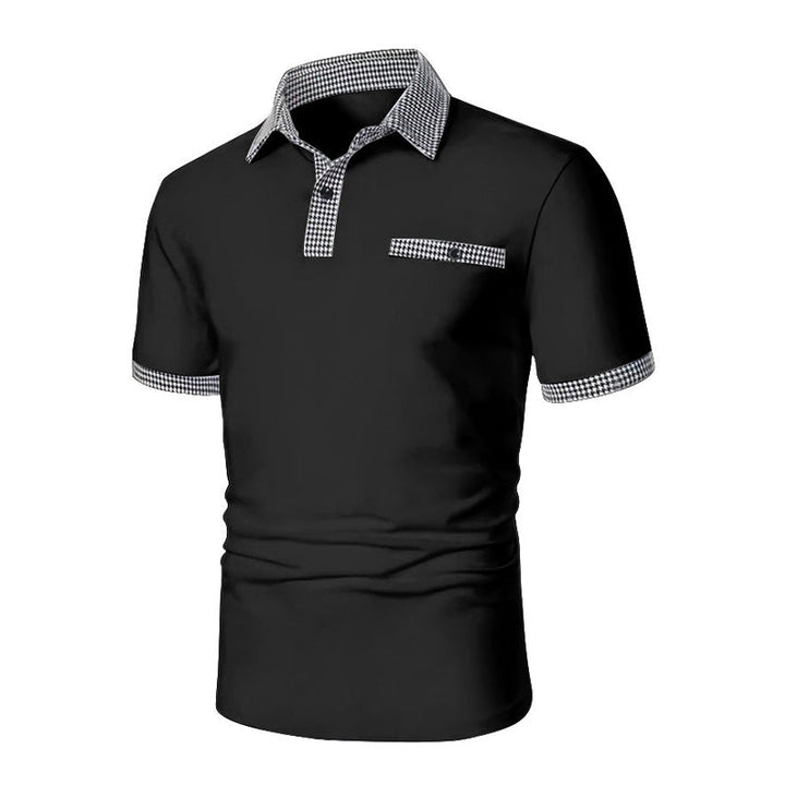 Alvin | Men's Sporty Checkered Detail Polo Shirt
