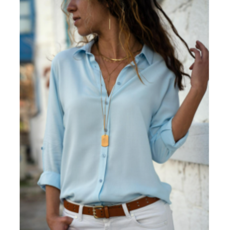 Aubrey | Women's Flowy Long-Sleeve Chiffon Blouse