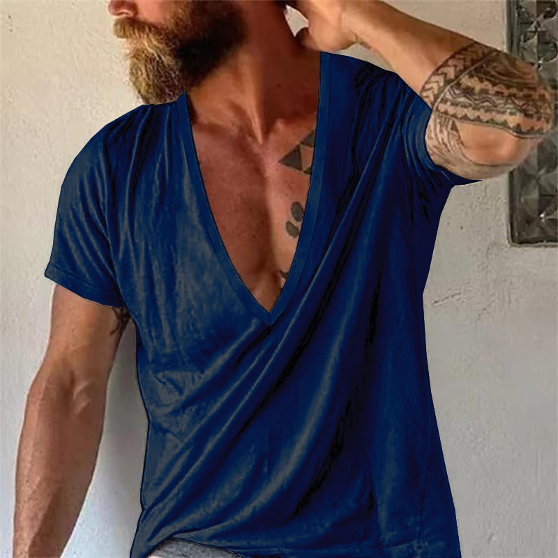 Gary | Men's Casual Deep V-Neck T-Shirt