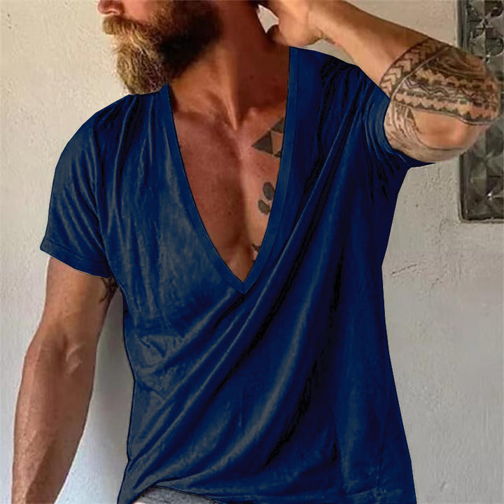 Gary | Men's Casual Deep V-Neck T-Shirt