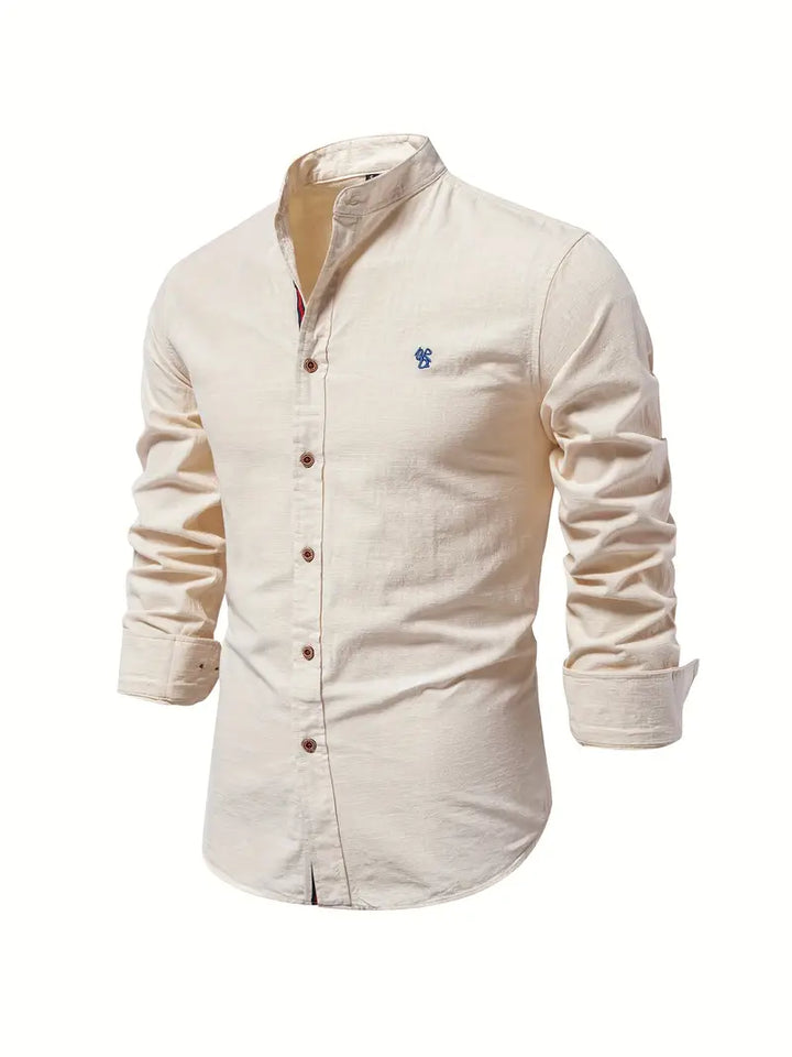 Henry | Men's Mandarin Collar Button-Down Shirt