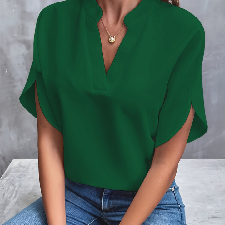 Penelope | Women's Modern Split-Sleeve V-neck Blouse