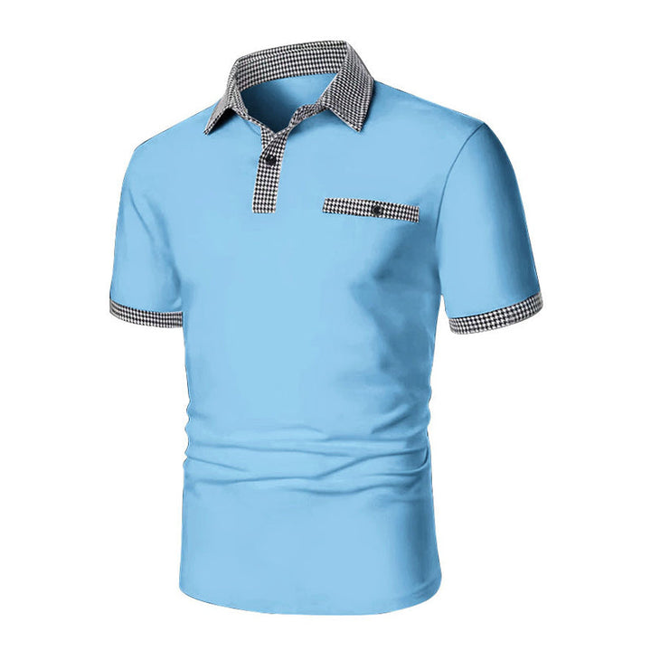 Alvin | Men's Sporty Checkered Detail Polo Shirt