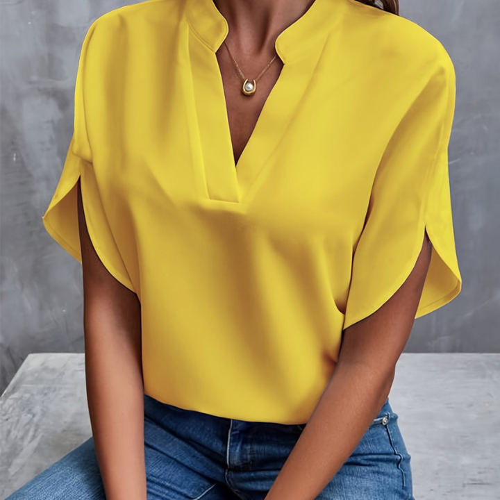 Penelope | Women's Modern Split-Sleeve V-neck Blouse