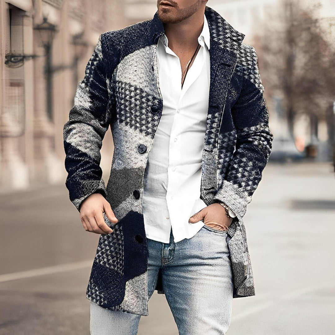 Leander | Men's Classic Notch Lapel Mid-Length Trench Coat