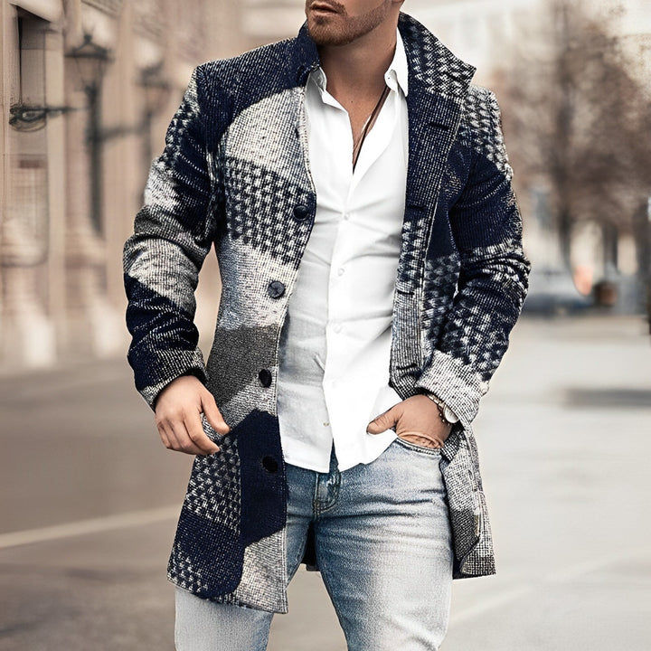 Leander | Men's Classic Notch Lapel Mid-Length Trench Coat
