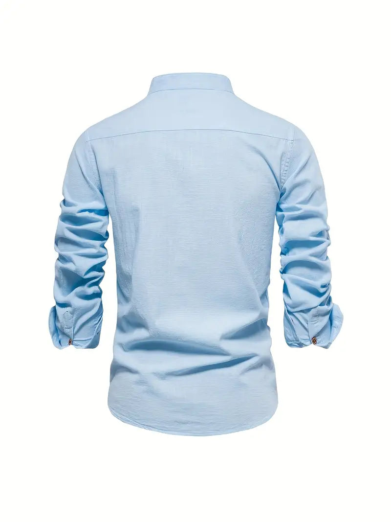 Henry | Men's Mandarin Collar Button-Down Shirt