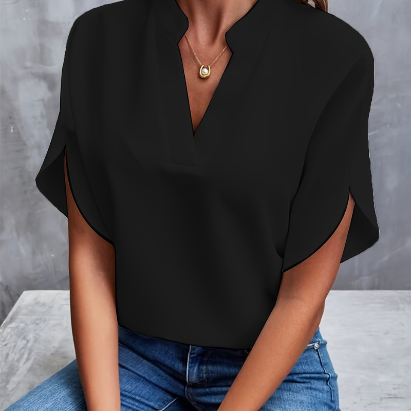 Penelope | Women's Modern Split-Sleeve V-neck Blouse