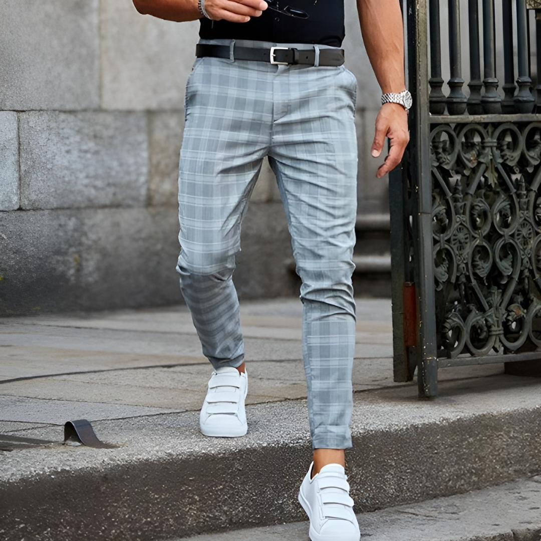 Robert | Men's Stylish Slim Fit Checkered Pants