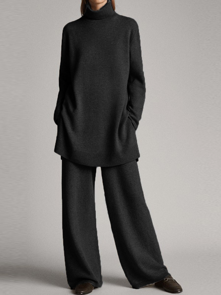 Margot | Women's Cozy Tunic Sweater & Wide Leg Pant Set