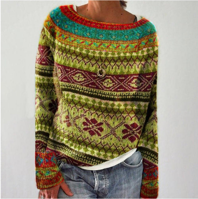 Holly | Women's Graphic Print Pullover Sweater