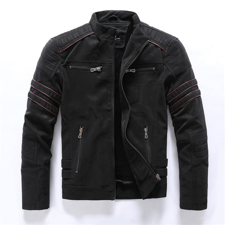 Hunter | Men's Rugged Slim-Fit Leather Biker Jacket