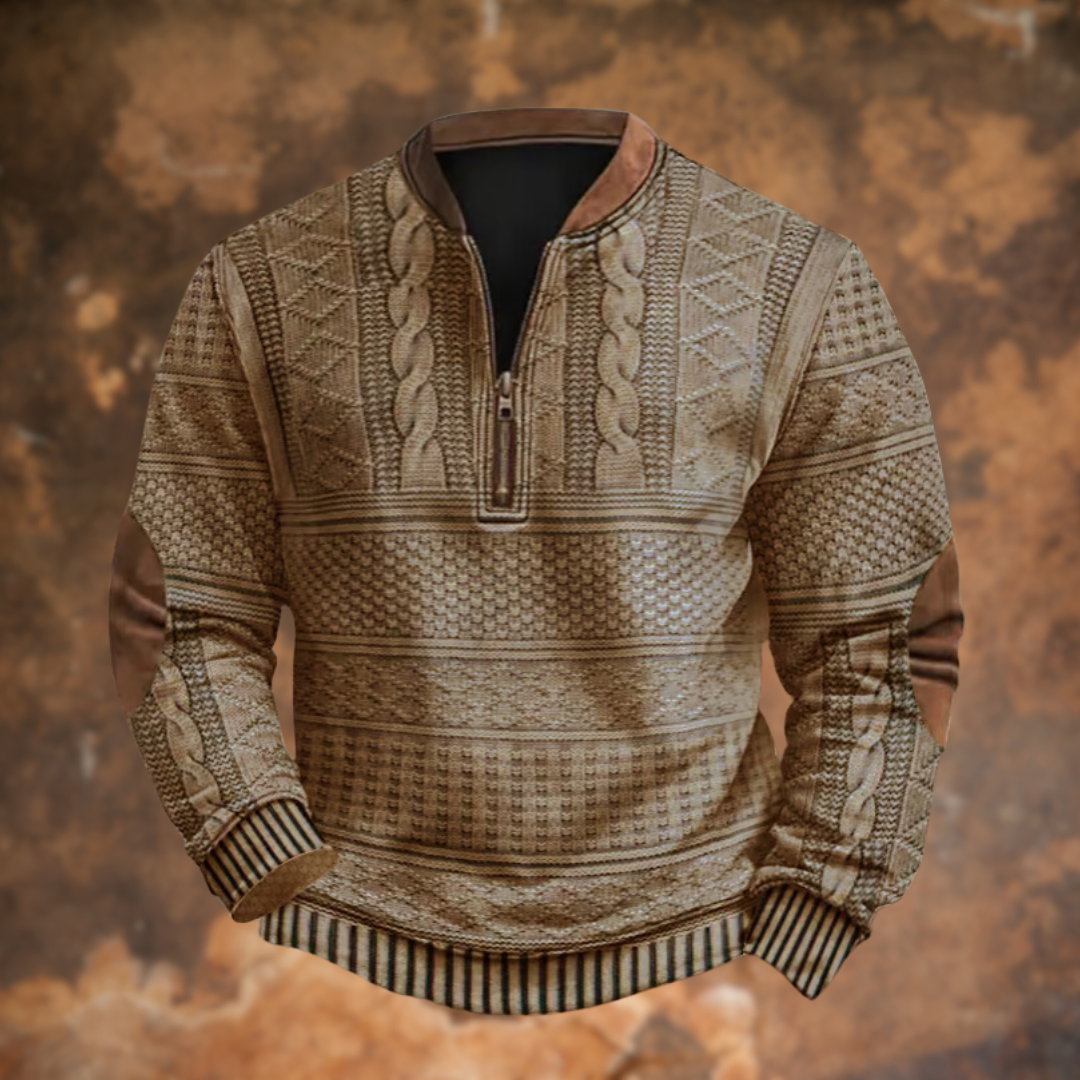 Gilbert | Men's Vintage Cable Knit Half-Zip Sweater