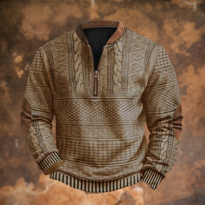 Gilbert | Men's Vintage Cable Knit Half-Zip Sweater